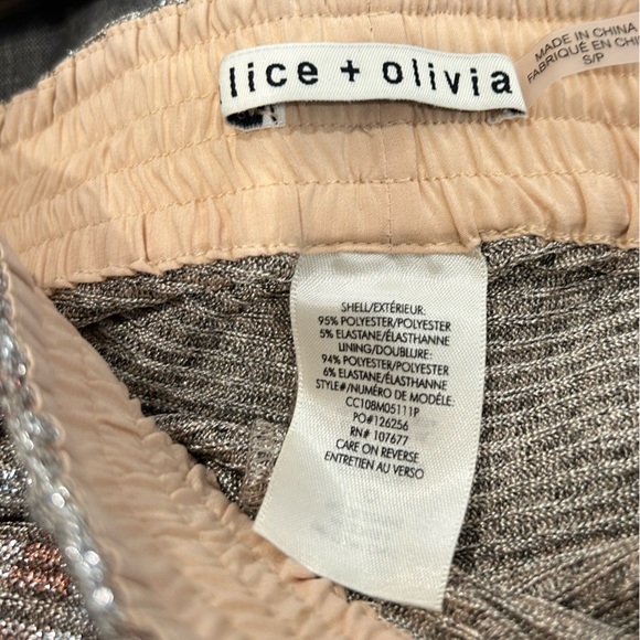 Alice + Olivia Elba Metallic Plaid Ankle Pant, S - Picture 6 of 14